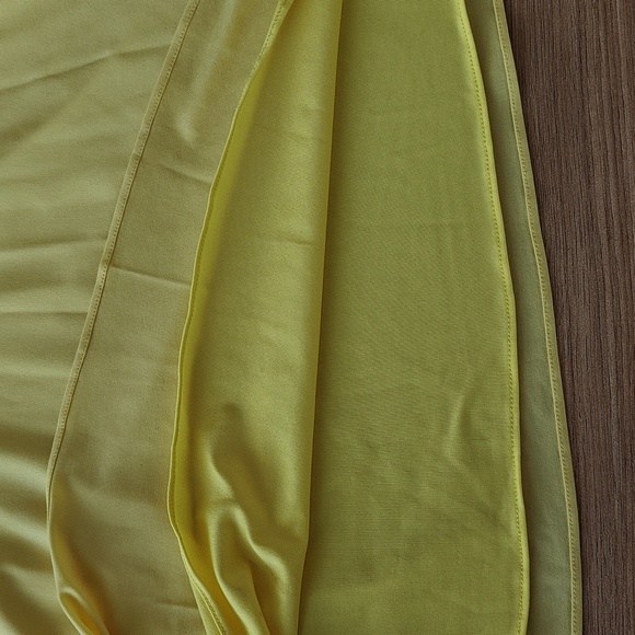 EUC Asymmetrical pleated yellow strapless dress - Picture 7 of 10